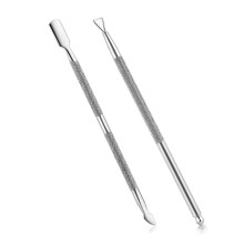 2PCS Stainless Steel Cuticle Pusher and Remover Set with Ergonomic Grip for Manicure Pedicure