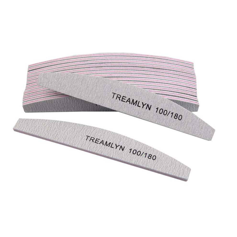 10 Pcs Nail Files 100/180 Grit Dual Grit Emery Boards for Acrylic and Natural Nails Salon Use