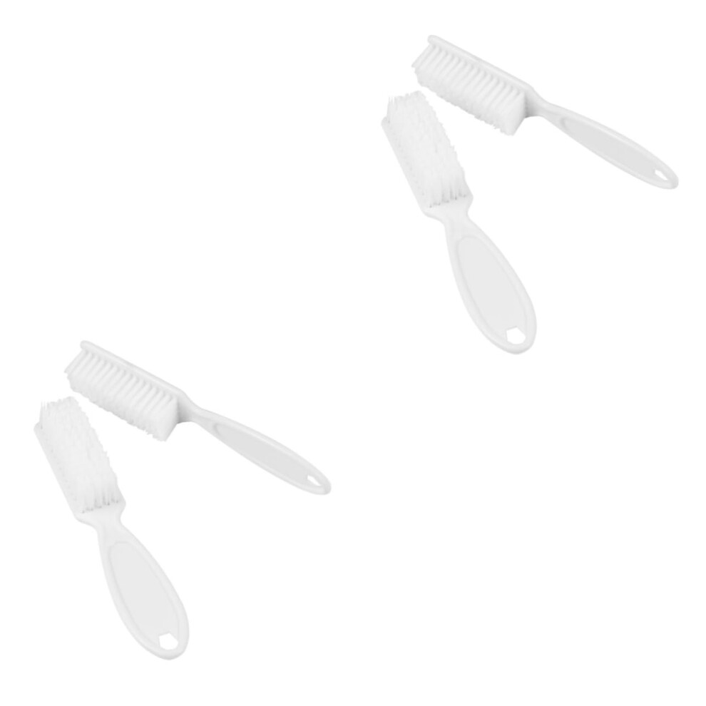 White 12Pcs Plastic Nail Dust Brush For Manicure Pedicure, Gentle Cleaning For Salon And Home Use