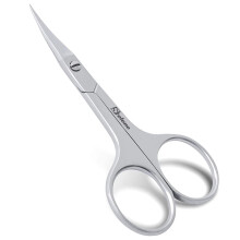 Stainless Steel Eyebrow Scissors with Precision Curved Blade for Cuticle, Facial Hair and Brow Grooming