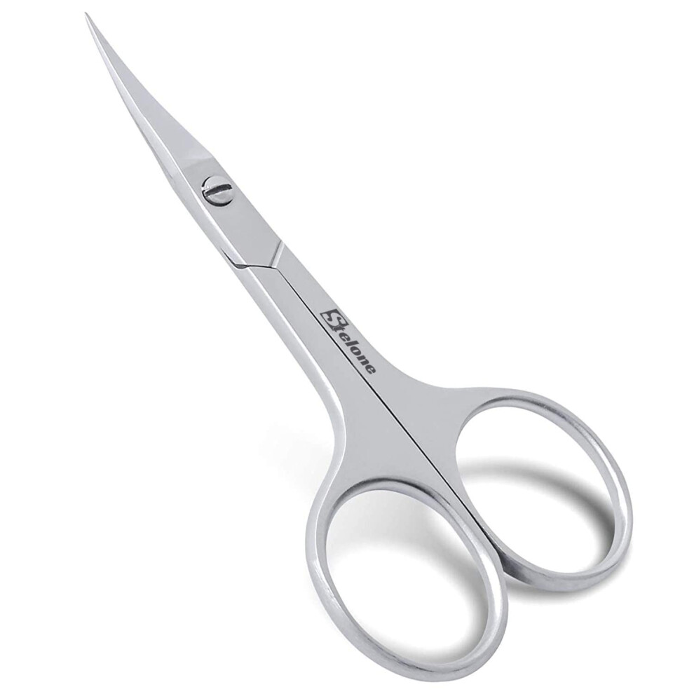 Stainless Steel Eyebrow Scissors with Precision Curved Blade for Cuticle, Facial Hair and Brow Grooming