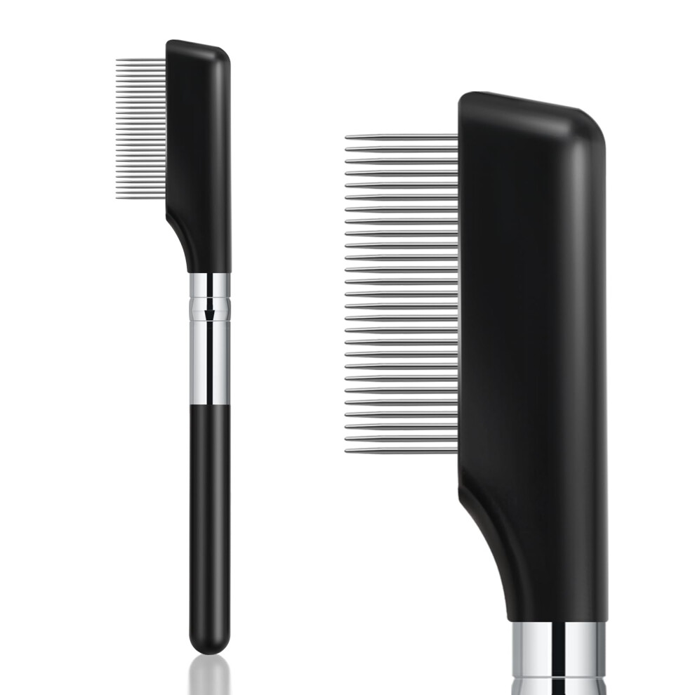 Metal Eyelash Comb Separator with Stainless Steel Teeth for Lash Extensions and Precise Grooming