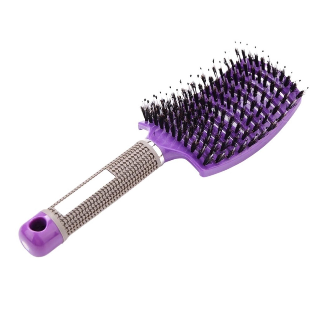 Unisex Purple Hair Styling Comb With Anti Static Design, Scalp Massage Detangling Brush For Wet Curly Or Straight Hair,