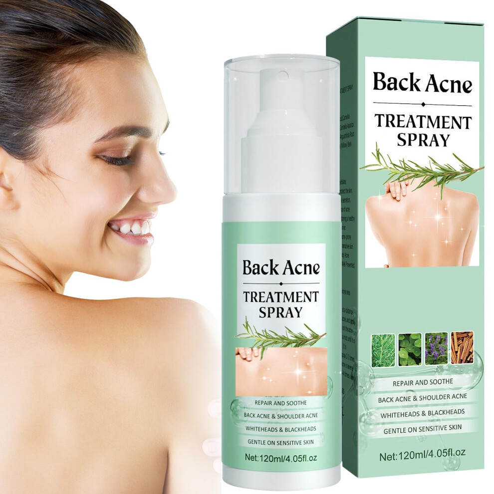 Back Acne Spray with Salicylic Acid for Deep Pore Cleansing and Herbal Body Acne Treatment 120ml