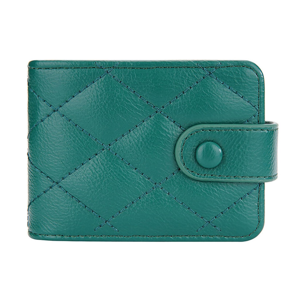 Green Lipstick Organizer With Mirror, Faux Leather Travel Makeup Bag For Lipsticks And Cards