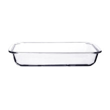 Glass Baking Dish 2L Clear Rectangular Tempered Oven Safe Casserole Pan Microwave Safe