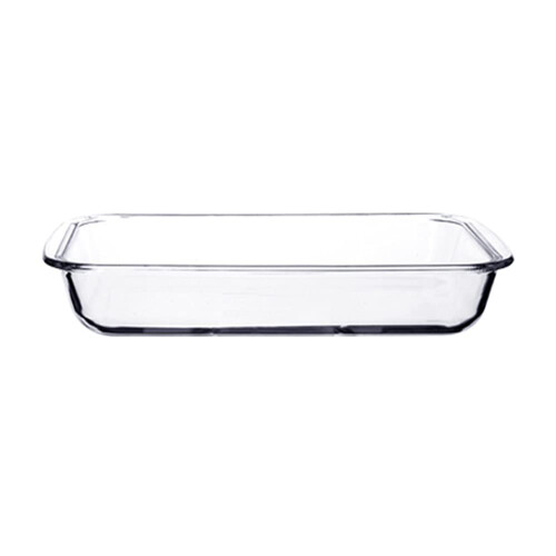 Glass Baking Dish 2L Clear Rectangular Tempered Oven Safe Casserole Pan Microwave Safe