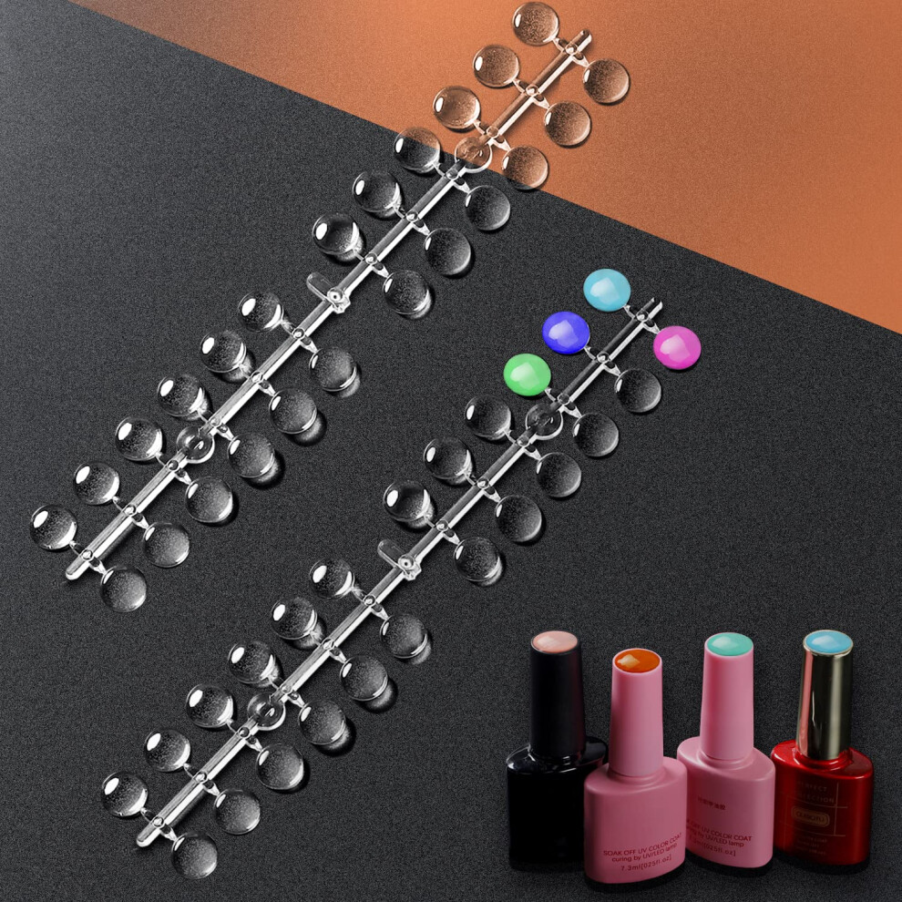 120pcs Clear Acrylic Nail Color Display Chart with Adhesive Stickers for Salon Polish Swatches