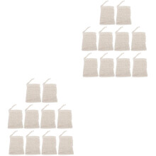 20pcs Soap Saver Bag Ramie Sisal Exfoliating Pouch with Drawstring for Shower and Travel Use