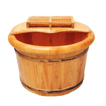 Wooden Foot Bath Tub with Deep Soaking Comfort, Durable Solid Wood Basin for Home Spa and Pedicure