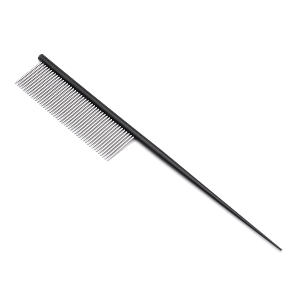Unisex Stainless Steel Rat Tail Comb Antistatic Heatresistant Metal Teasing Comb For Salon And Home