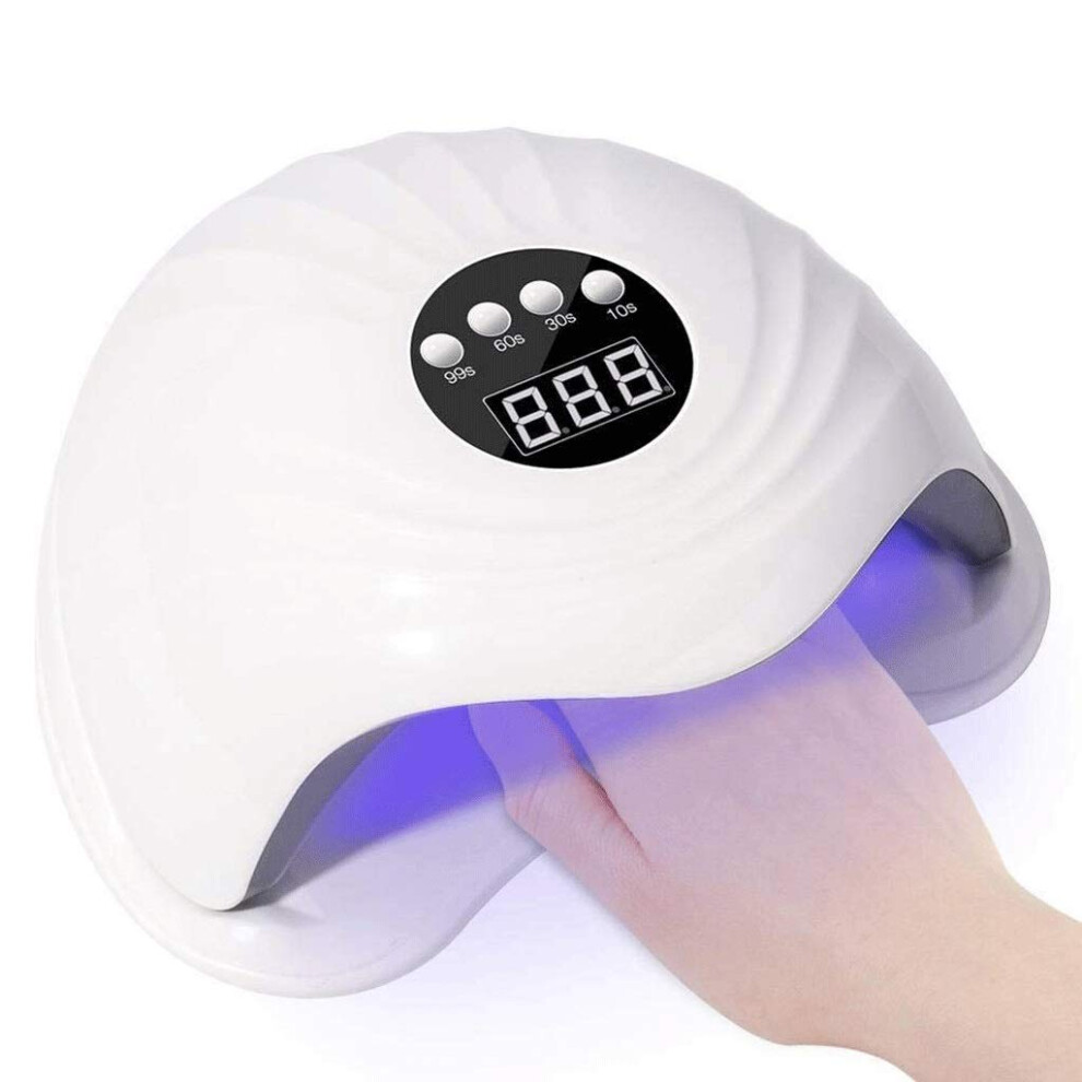 48W UV LED Nail Lamp Gel Nail Dryer with Dual Wavelength LEDs, 4 Timers and Auto Sensor