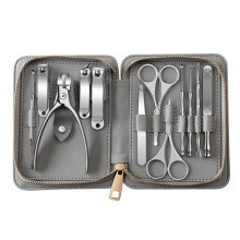 Manicure Set 12in1 Stainless Steel Nail Clippers Kit for Travel Grooming with PU Leather Case