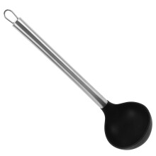 Silicone Soup Ladle with Ergonomic Stainless Steel Handle, Heat Resistant and NonScratch for Cooking