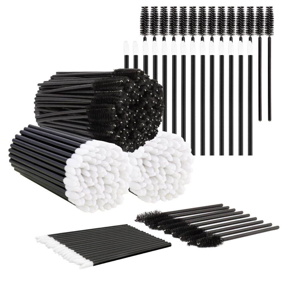 400PCS Disposable Makeup Brushes Kit for Eyelash Extensions and Lip Gloss Applicators