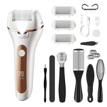 Electric Callus Remover Rechargeable Waterproof Foot File with LED Light and Extra Roller Heads