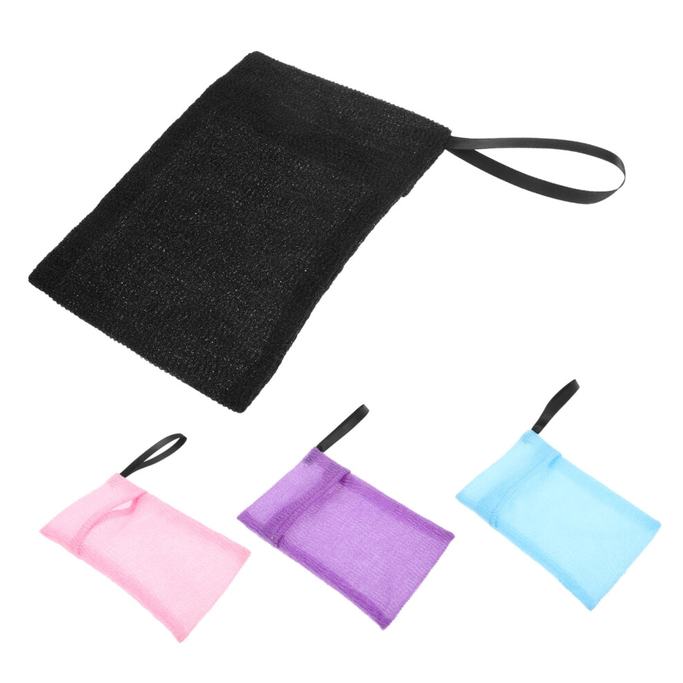 4pcs Nylon Soap Saver Bags with Rich Foaming Net, Gentle Exfoliating Scrub and Hanging Loop