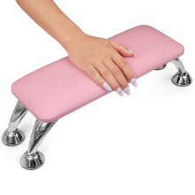 Nail Arm Rest for Nail Tech with Sturdy Steel Support, Easy Clean Pink Manicure Hand Stand