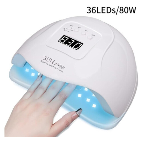 80W UV LED Nail Lamp for Gel Polish, Fast Curing with Smart Sensor and Multiple Timer Modes 2