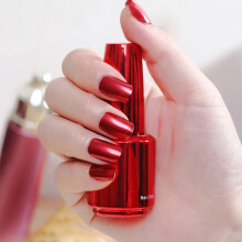 Metallic Red Nail Polish with Diamond Shine, Quick Dry Formula, Easy Brush for Nail Art