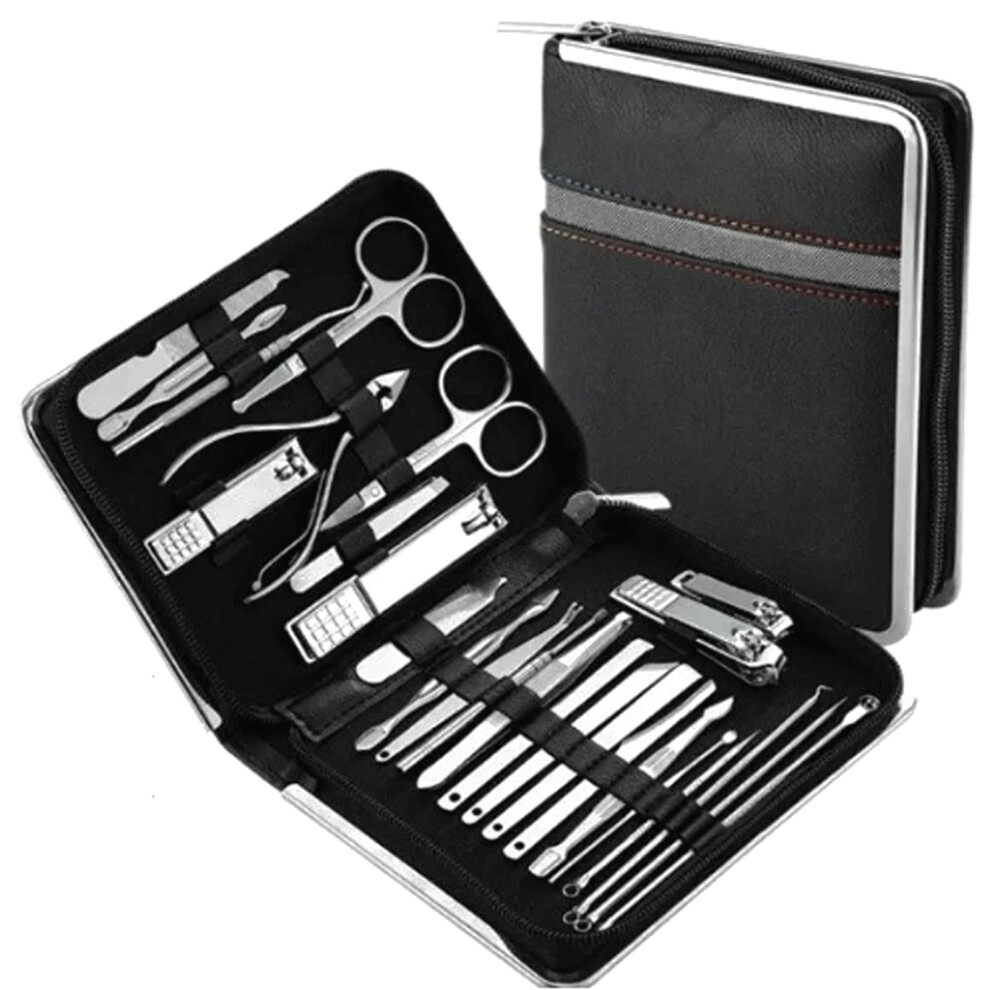 VimroD 26 Pcs Stainless Steel Manicure Set Nail Clippers Kit for Precise Trimming and Pedicure Care