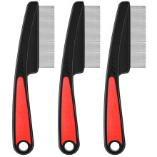 3PCS Stainless Steel Dandruff Comb and Lice Brush with Fine and Wide Teeth for Dry Scalp and Psoriasis