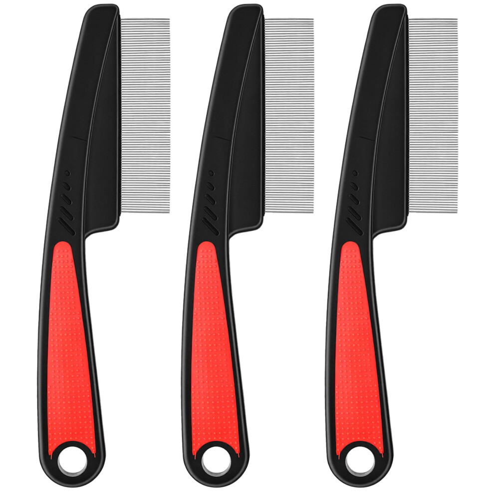 3PCS Stainless Steel Dandruff Comb and Lice Brush with Fine and Wide Teeth for Dry Scalp and Psoriasis