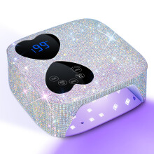 80W Rechargeable UV LED Nail Lamp Cordless Dryer with 5 Timers Sparkling Diamond Design for Salon and Home