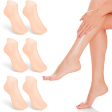 Moisturizing Gel Socks for Cracked Heels Overnight Softening Foot Care Reusable Silicone 3 Pairs