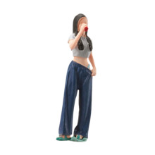 1:64 Scale Hand Painted Girl Miniature Figure Durable Resin Model for Diorama Display