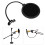 Microphone Stand Compatible Pop Filter Dual Layer Steel Mesh Wind Mask For Studio Microphone Adjustable Gooseneck Eliminates Sound Interference 5
