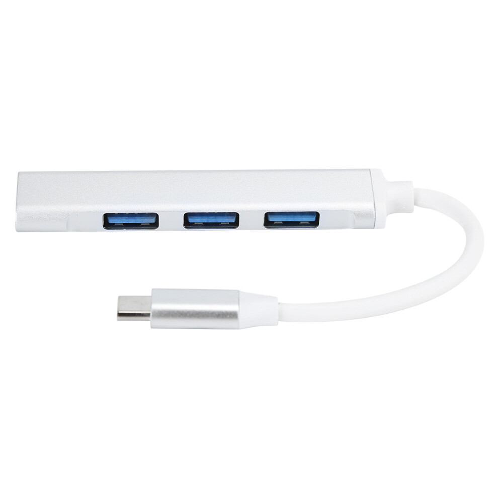 4-Port Usb 3.0 Type-C Hub For Pc & Mobile Otg Extender Silver 8401392290871