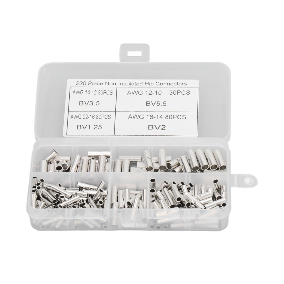 Non Insulated Butt Splice Connectors High Conductivity Copper Terminals For Automotive Home Wiring Durable In Any Environment Strong And Reliable 9432746069965
