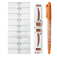 Cartão de conexão de estêncil reutilizável para sobrancelhas simétricas com design adesivo, ângulo ajustável, design hipoalergênico, guia de