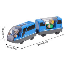 Creative Play Train Set with Flexible Driver Passenger Battery Operated Powerful Engine Realistic Movement Compatible with Wooden Tracks Magnetic
