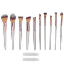 Ergonomic Wooden Handle Makeup Brushes, Vegan Makeup Brush Set with Dense Bristles for Precise Makeup Application Blending Contouring Highlighting