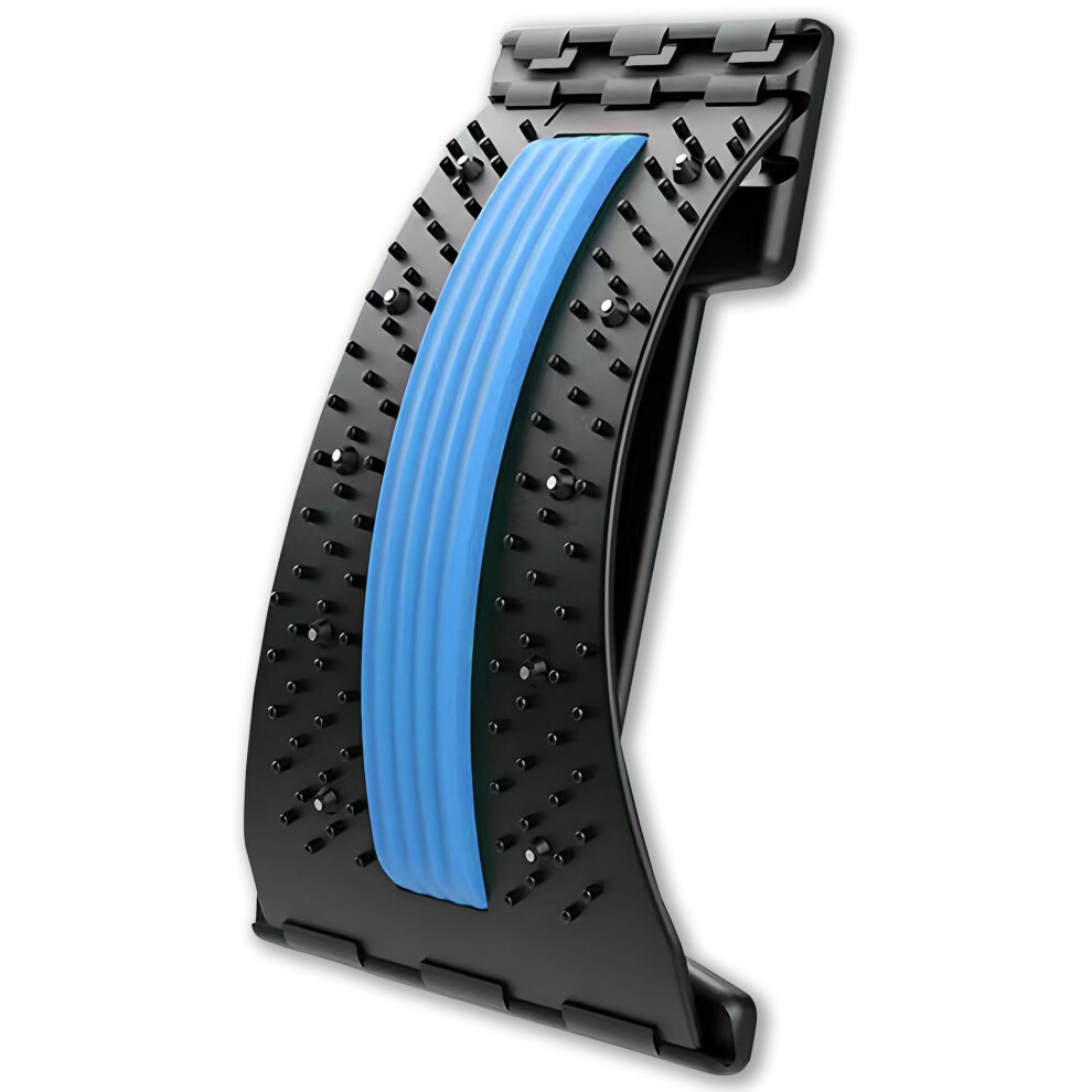Blue Back Stretcher With 4Level Adjustable Lumbar Support For Spine Alignment And Back Pain Relief