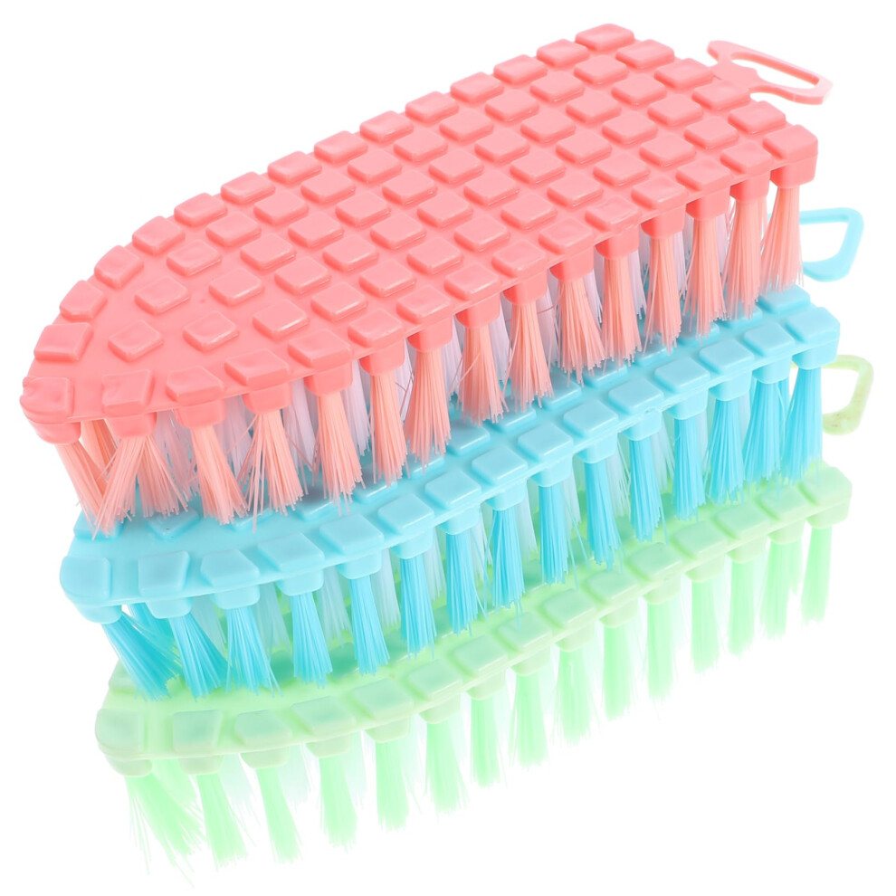 3pcs Nail Cleaning Brush Set for Manicure, Soft Bristle Nail Scrubber Brush for Fingernails