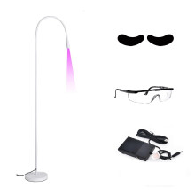UV Eyelash Extension Lamp 10W LED UV Glue Curing Light 395400nm with Foot Pedal and Goggles White