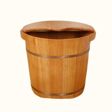 Wooden Foot Soak Tub with Lid, Oak Foot Bath Basin for Home Spa, Heat Retention & Full Immersion