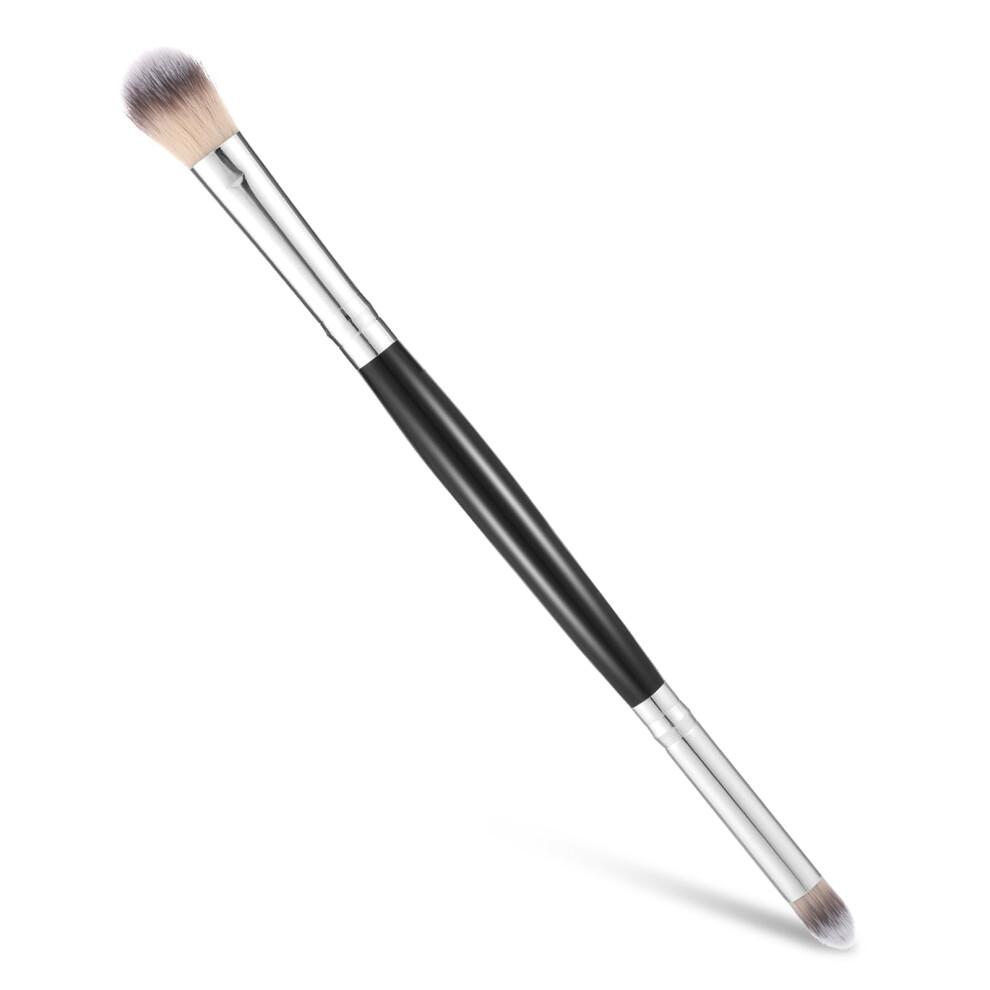 Double Ended Eyeshadow Brush 2 in 1 Design with Soft Synthetic Bristles for Blending and Eyebrows