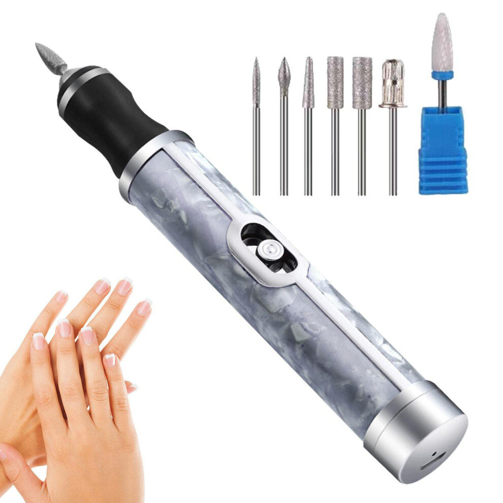 Electric Nail File for Thick Toenails, Cordless 20000 RPM Rechargeable Nail Drill Kit for Manicure and Pedicure