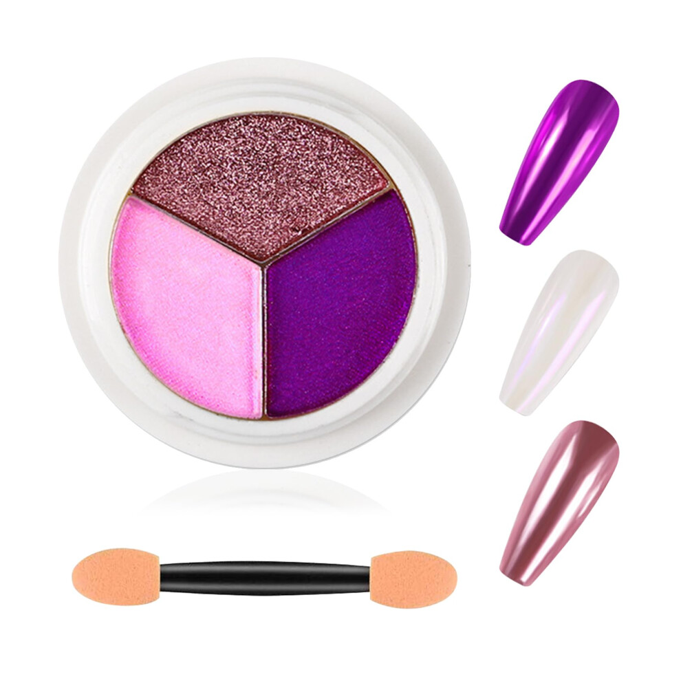 Chrome Nail Powder with Mirror Shine Finish,  Pigmented Metallic Mirror Effect Nail Pigment