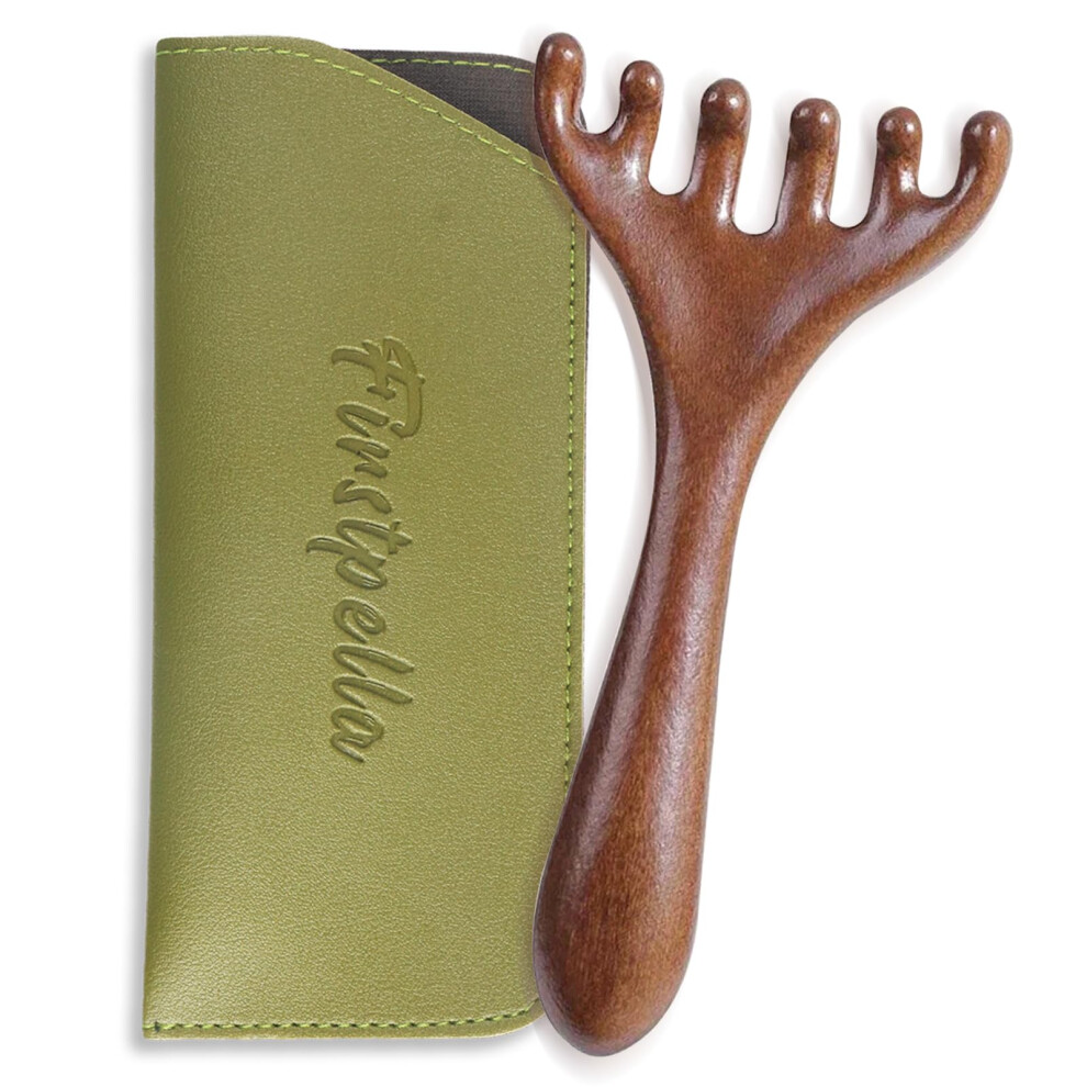 Unisex Wooden Scalp Massager Comb For Hair Growth And Relaxation With Wide Tooth Design And Gift Bag