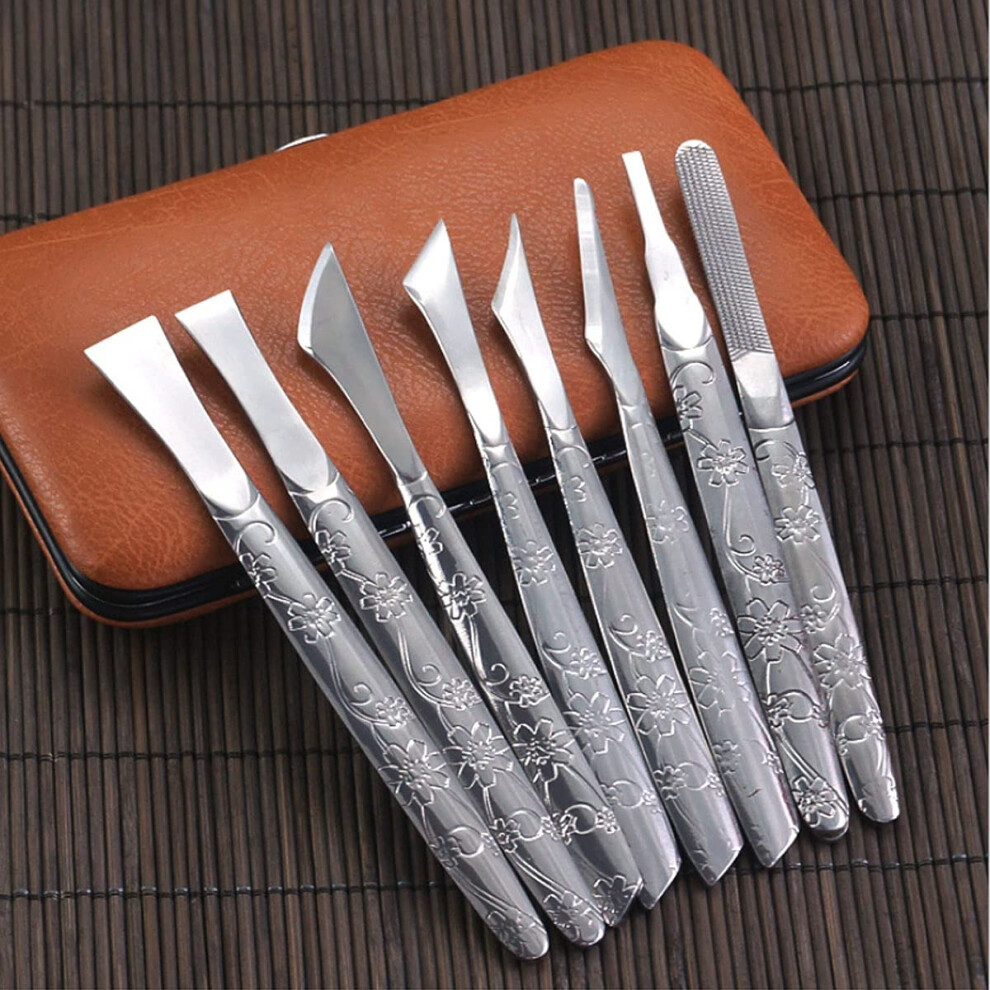 Pedicure Knife Set 7pcs Ingrown Toenail and Callus Remover Kit Professional Stainless Steel with Storage Bag