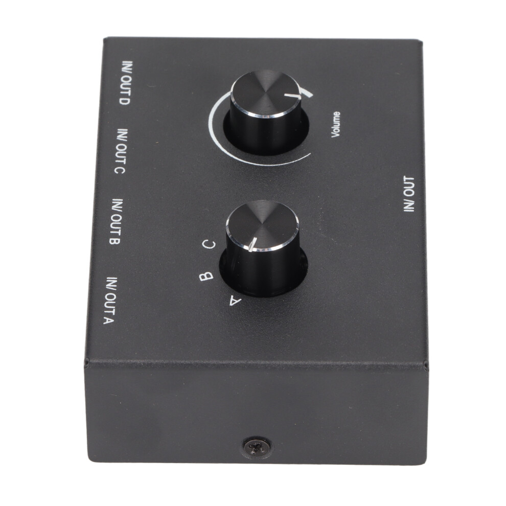4 Ports 3.5Mm Stereo Switcher Converter, Aluminum, Black 7901388249100