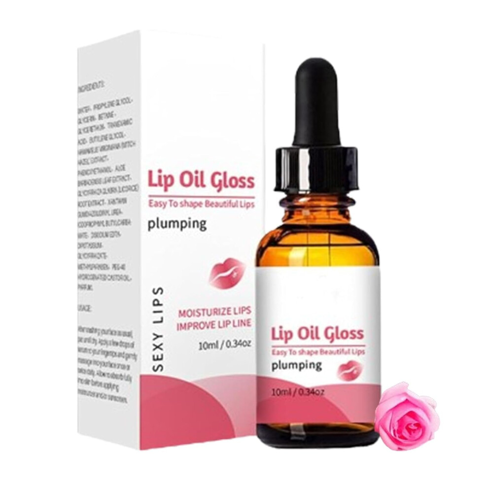 Lip Plumping Oil with Peptides for Women, Hydrating Lip Essence for Fuller and Naturally Shaped Lips