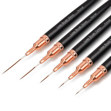 Etallic nail art brushes, 5 liner brush sets, long lines, thin details, fine drawing (Black)