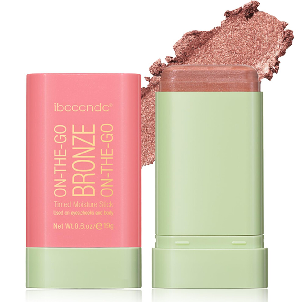 Cream Contour Stick Bronzer With Shimmer Highlighter, Longlasting Waterproof Warm Glow 1.7Oz
