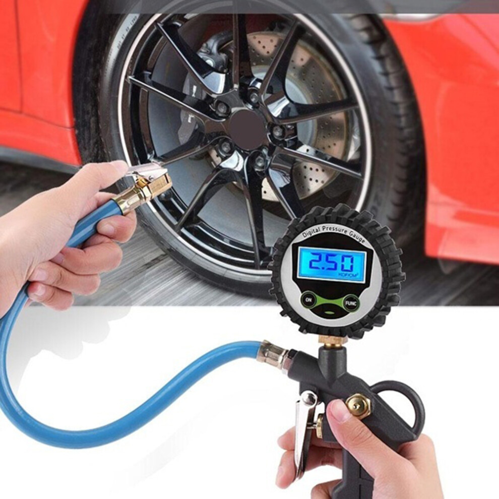 Digital Tire Pressure Gauge & Inflator Â Aluminum Alloy, 7Cm Dial 7901390111150